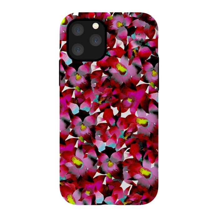 iPhone 11 Pro StrongFit Red Floral by Amaya Brydon