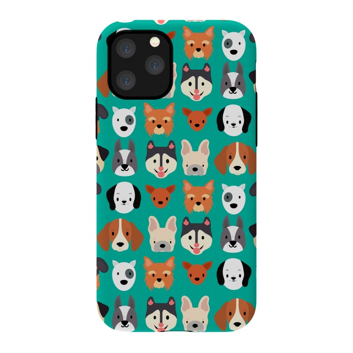 iPhone 11 Pro StrongFit Dog faces pattern by Maria Jose Da Luz