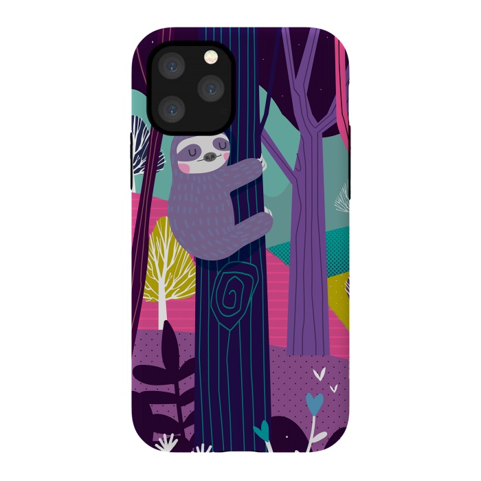 iPhone 11 Pro StrongFit Sloth in the woods by Maria Jose Da Luz
