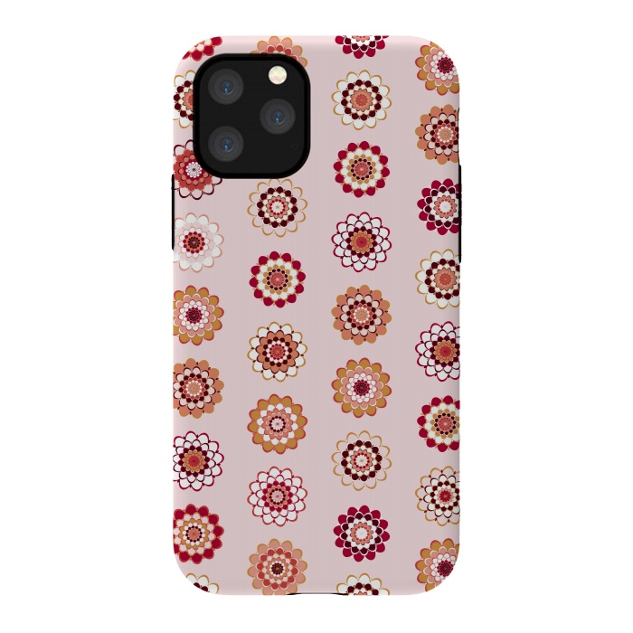 iPhone 11 Pro StrongFit Polka Dot Mandala Flowers by Paula Ohreen