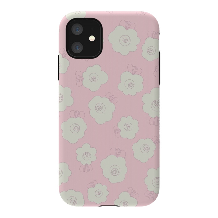 iPhone 11 StrongFit Fluffy Flowers by Paula Ohreen