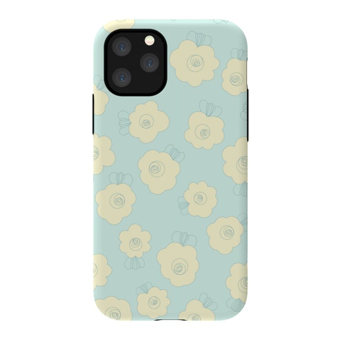 iPhone 11 Pro StrongFit Blue Fluffy Flowers by Paula Ohreen