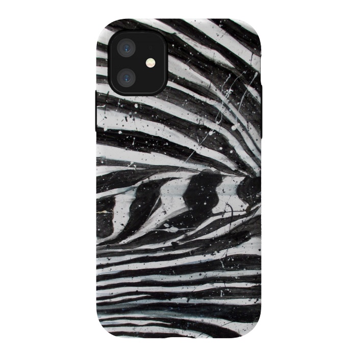 iPhone 11 StrongFit Zebra Stripes by ECMazur 