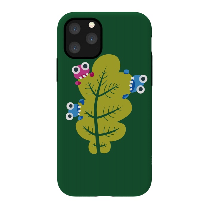 iPhone 11 Pro StrongFit Cute Cartoon Bugs Eat Green Leaf by Boriana Giormova