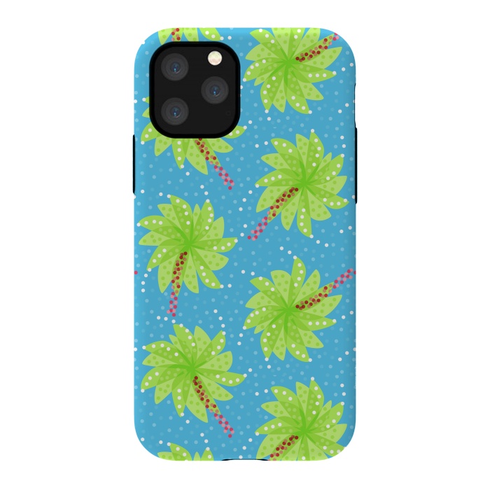 iPhone 11 Pro StrongFit Abstract Flower-like Palm Trees Pattern by Boriana Giormova
