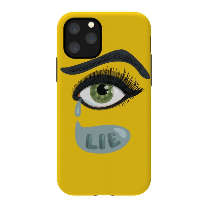 iPhone 11 Pro StrongFit Green Lying Eye With Teardrop by Boriana Giormova