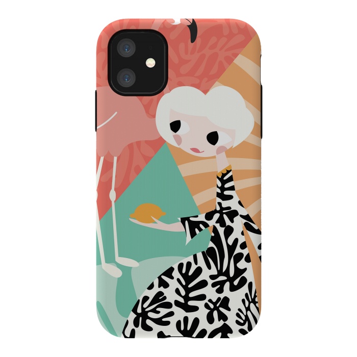 iPhone 11 StrongFit Girl and flamingo 003 by Jelena Obradovic