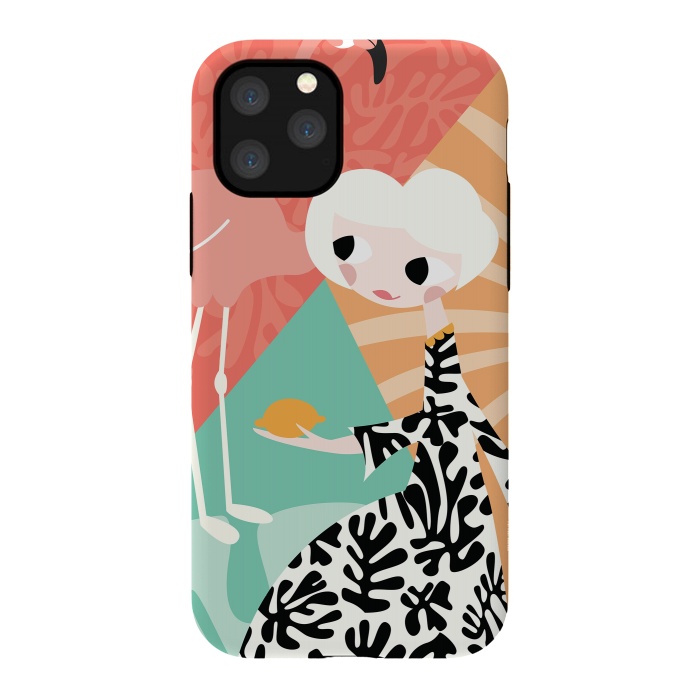iPhone 11 Pro StrongFit Girl and flamingo 003 by Jelena Obradovic