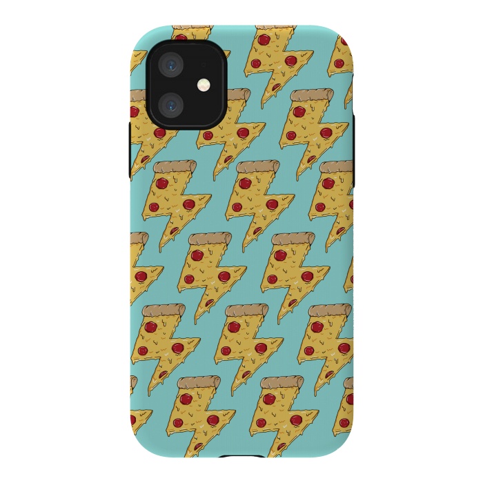 iPhone 11 StrongFit Pizza Power Pattern Green by Coffee Man
