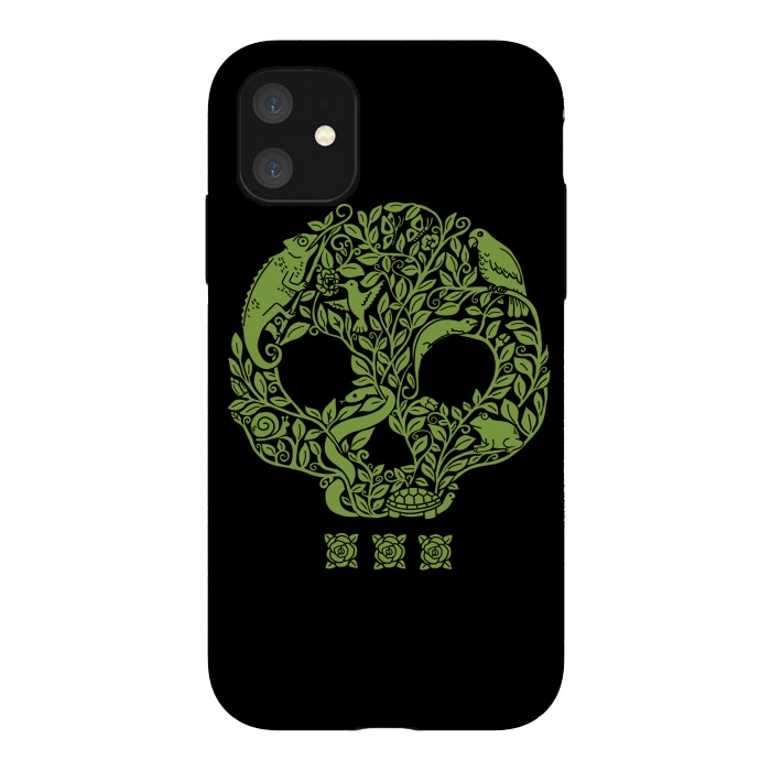 iPhone 11 StrongFit Green Skull by Coffee Man
