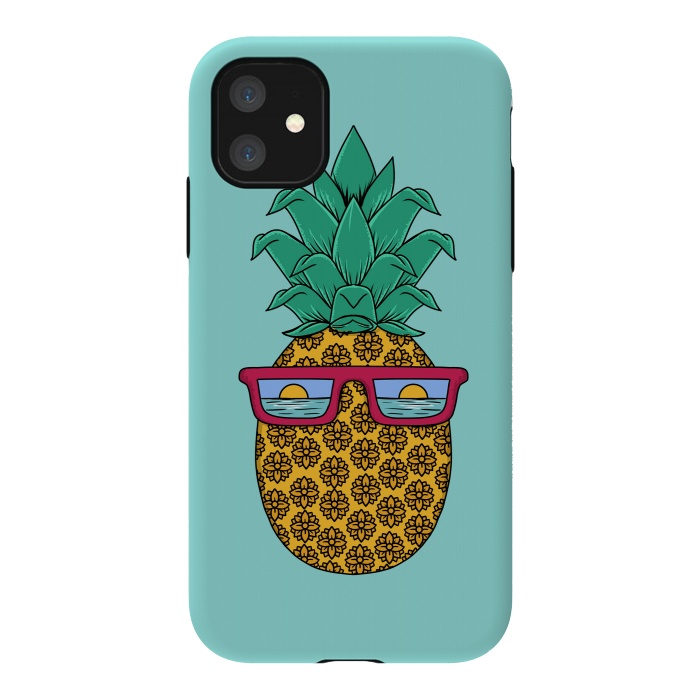 iPhone 11 StrongFit Floral Pineapple by Coffee Man