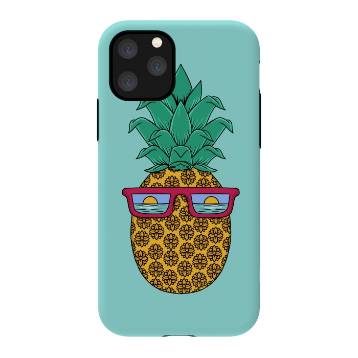 iPhone 11 Pro StrongFit Floral Pineapple by Coffee Man
