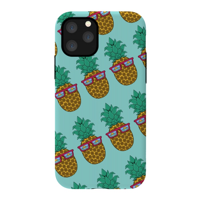 iPhone 11 Pro StrongFit Floral Pineapple pattern by Coffee Man