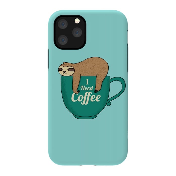 iPhone 11 Pro StrongFit I need Coffee green by Coffee Man