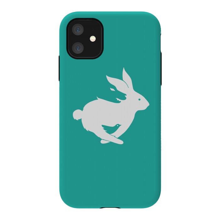 iPhone 11 StrongFit Run Rabbit Green by Coffee Man