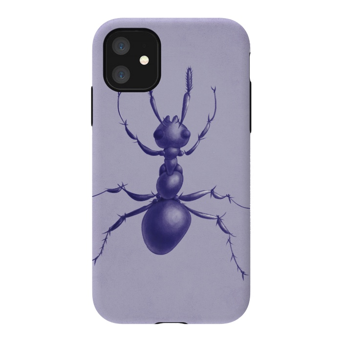iPhone 11 StrongFit Purple ant drawing by Boriana Giormova