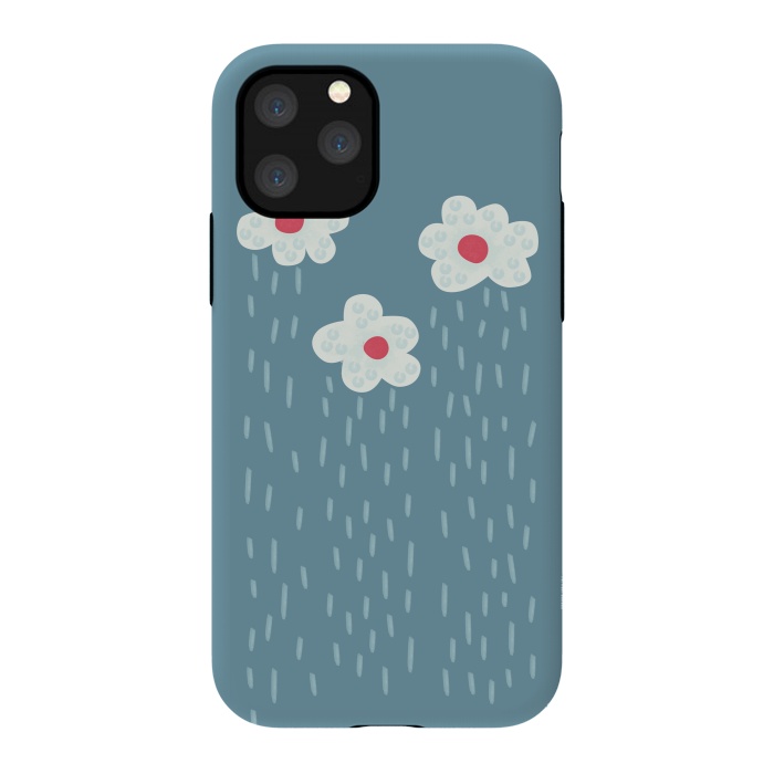 iPhone 11 Pro StrongFit Beautiful Decorative Flowery Rain Clouds by Boriana Giormova