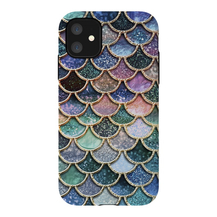 iPhone 11 StrongFit Multicolor Metal Mermaid Scales by  Utart