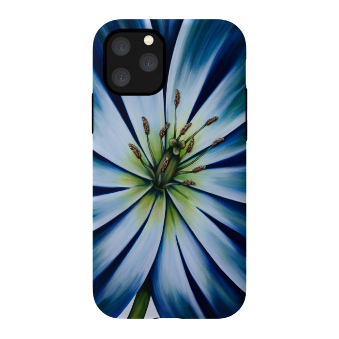 iPhone 11 Pro StrongFit Blue Tulip Flower by Denise Cassidy Wood