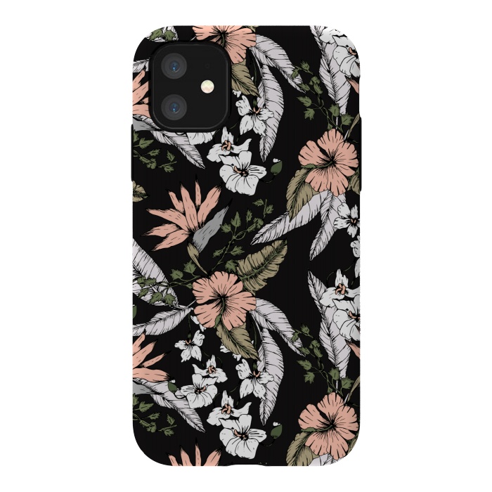 iPhone 11 StrongFit Exotic flowering dark by Mmartabc