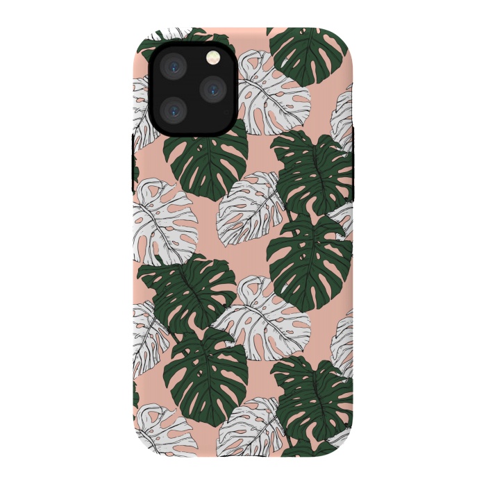 iPhone 11 Pro StrongFit Hand drawing monstera pastel color by Mmartabc