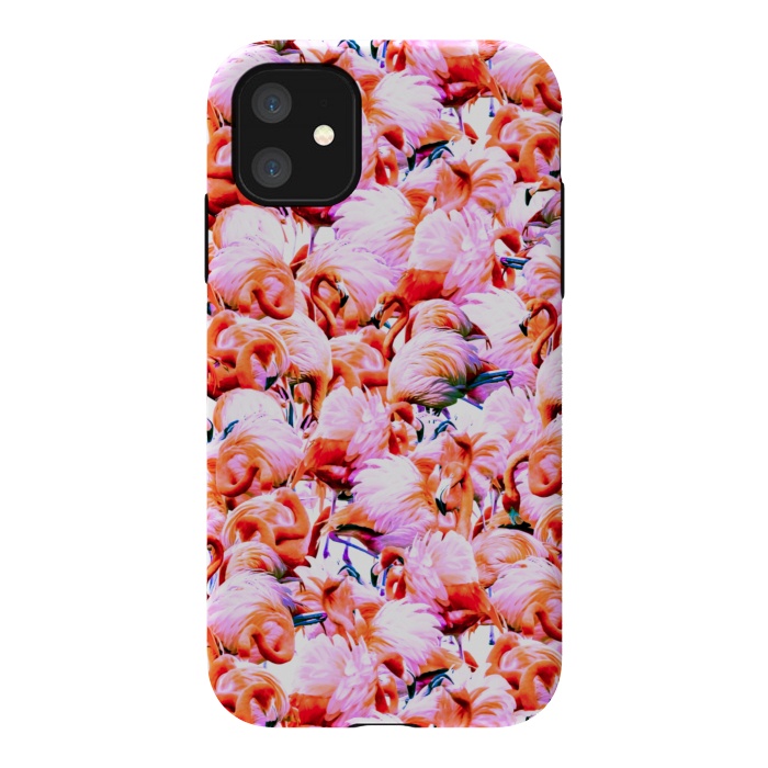iPhone 11 StrongFit Dream of pink flamingos by Mmartabc