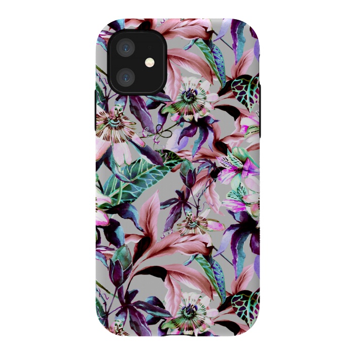 iPhone 11 StrongFit Violet botanical paradise by Mmartabc