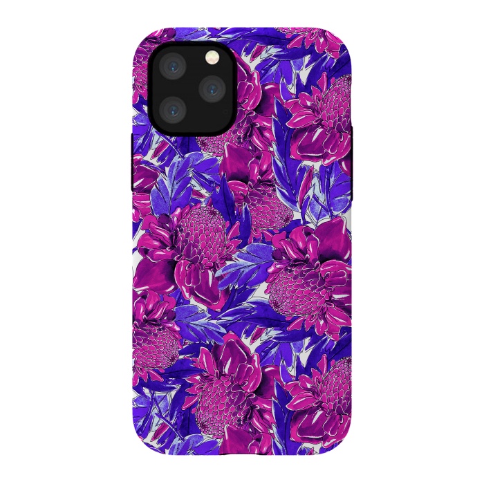 iPhone 11 Pro StrongFit Ultra violet proteas meadow by Mmartabc