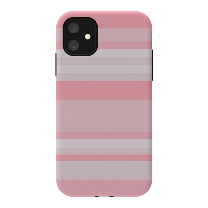 iPhone 11 StrongFit Pink Stripes by Dhruv Narelia