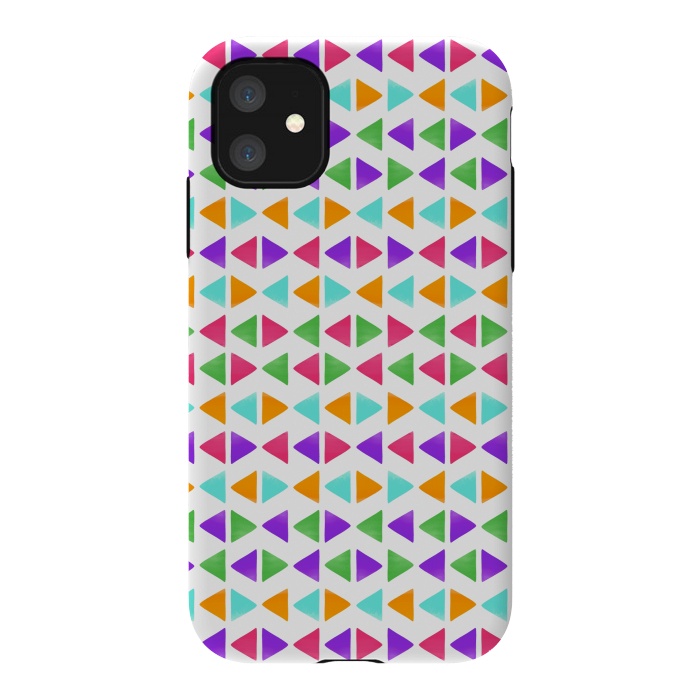 iPhone 11 StrongFit Colorful Triangles by Dhruv Narelia