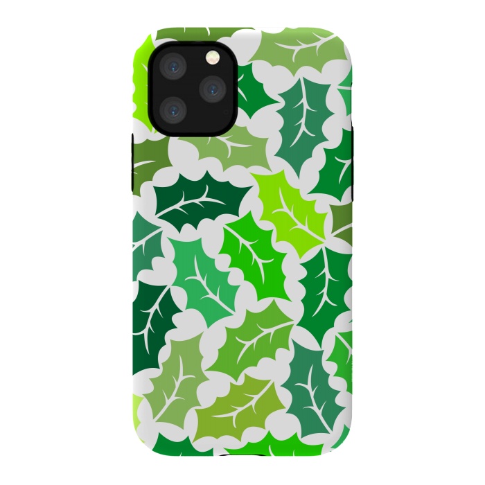 iPhone 11 Pro StrongFit Green Leaves Pattern by Dhruv Narelia