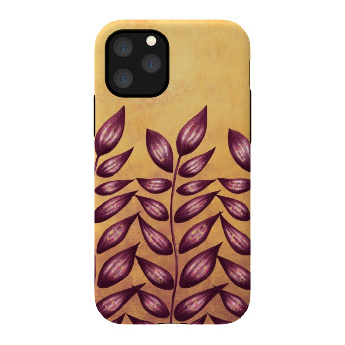 iPhone 11 Pro StrongFit Abstract Plant With Purple Leaves by Boriana Giormova