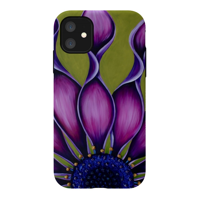iPhone 11 StrongFit Purple African Daisy by Denise Cassidy Wood