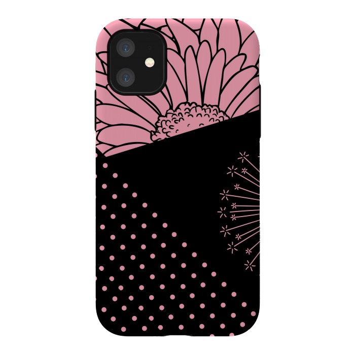 iPhone 11 StrongFit pink floral pattern by MALLIKA