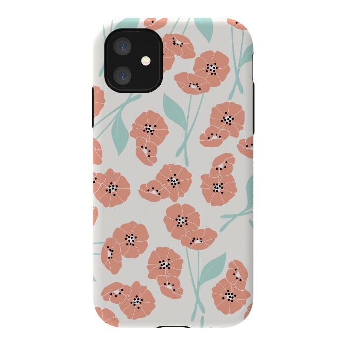 iPhone 11 StrongFit Delicate Flowers White by Jelena Obradovic