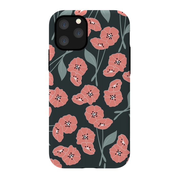 iPhone 11 Pro StrongFit Delicate Flowers Dark by Jelena Obradovic