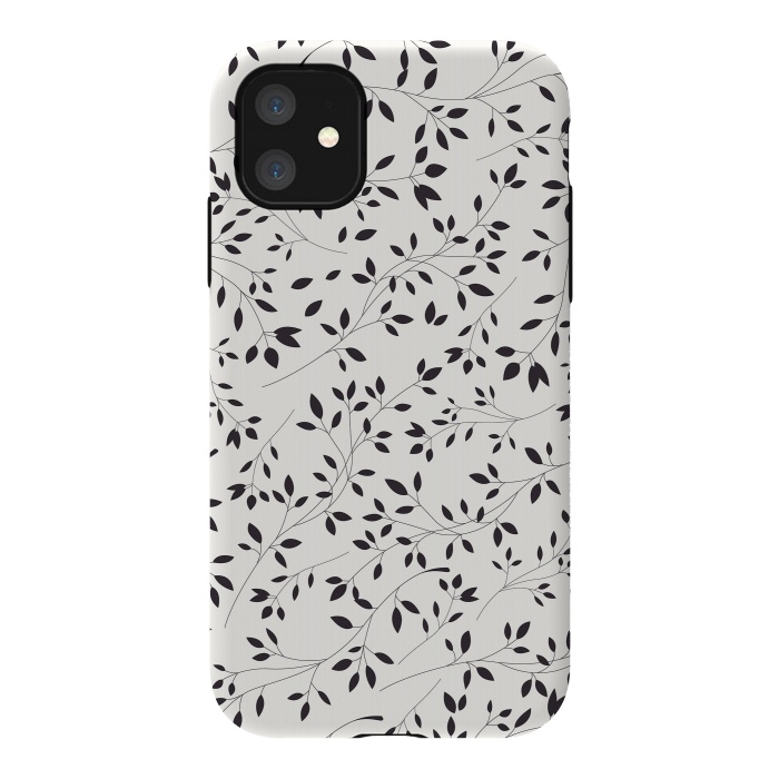 iPhone 11 StrongFit Delicate Floral B&W by Jelena Obradovic