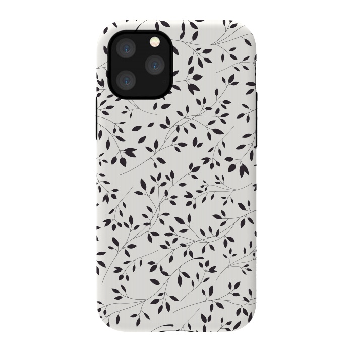 iPhone 11 Pro StrongFit Delicate Floral B&W by Jelena Obradovic