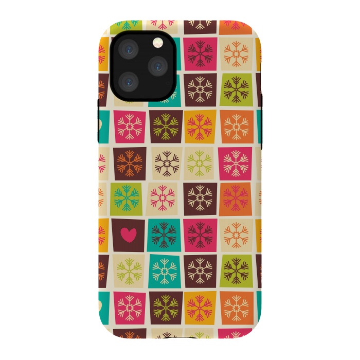 iPhone 11 Pro StrongFit Snowflakes and Hearts by Jelena Obradovic