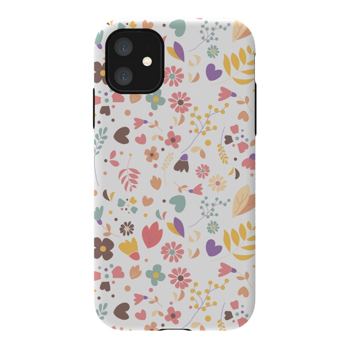 iPhone 11 StrongFit Bohemian Floral White by Jelena Obradovic