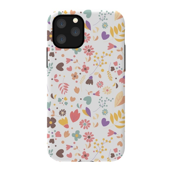 iPhone 11 Pro StrongFit Bohemian Floral White by Jelena Obradovic