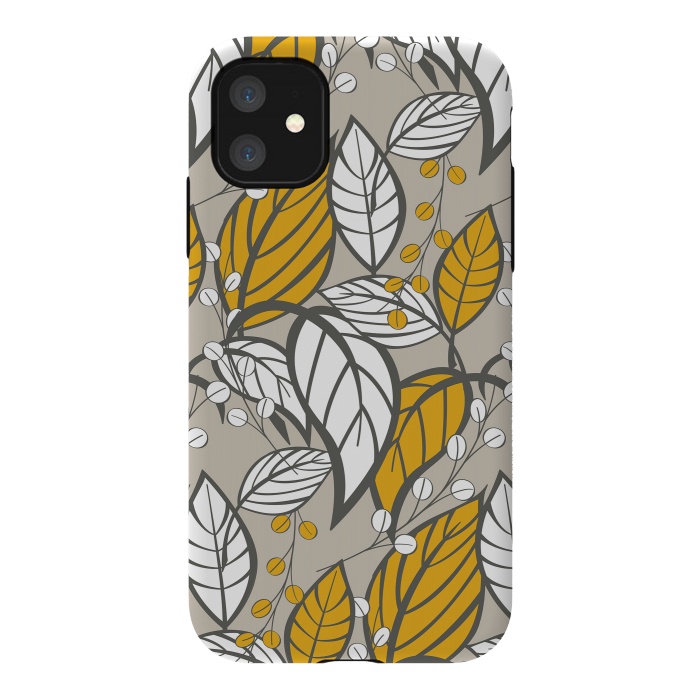 iPhone 11 StrongFit Romantic Floral Beige by Jelena Obradovic