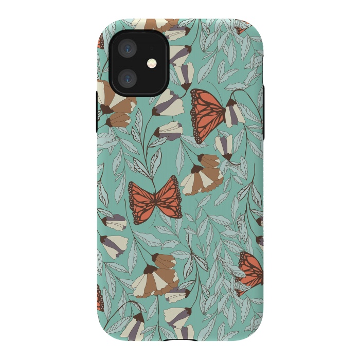 iPhone 11 StrongFit Romantic Butterflies Blue by Jelena Obradovic