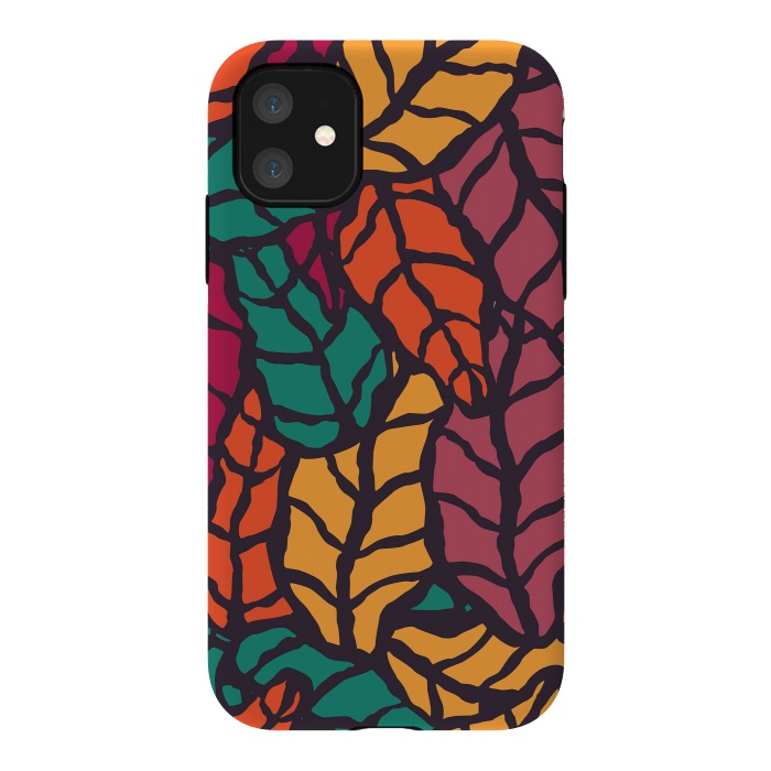 iPhone 11 StrongFit Vibrant Leaves by Jelena Obradovic