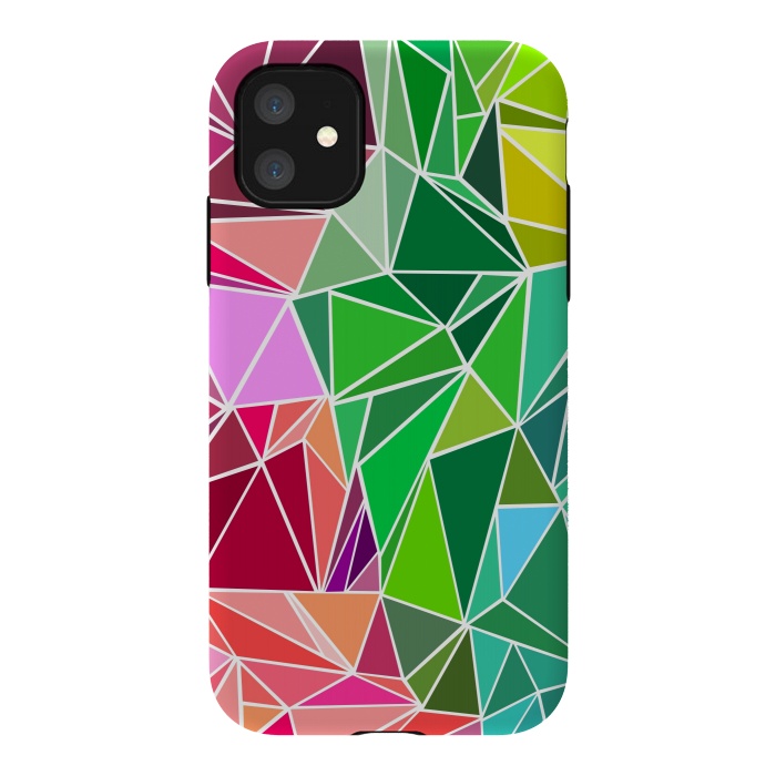 iPhone 11 StrongFit Polygonal colorful pattern by Dhruv Narelia