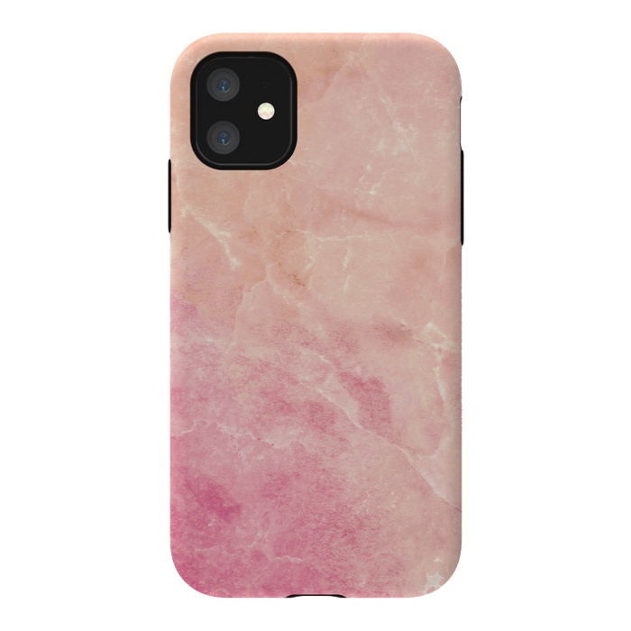 iPhone 11 StrongFit Peach pink marble by Oana 