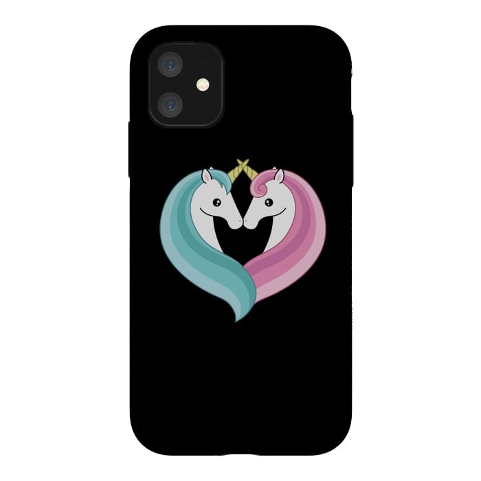 iPhone 11 StrongFit Unicorn heart by Laura Nagel