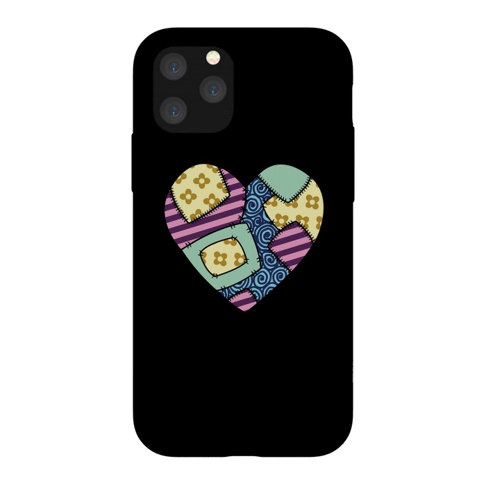 iPhone 11 Pro StrongFit Patchwork heart by Laura Nagel
