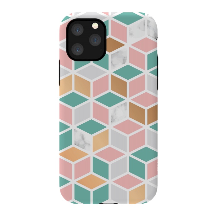 iPhone 11 Pro StrongFit Marble Cube Geometry 050 by Jelena Obradovic