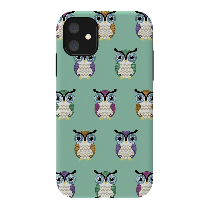 iPhone 11 StrongFit owl pattern by Laura Nagel